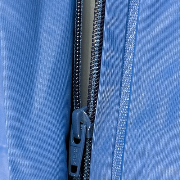 Mid West Rain Jacket Long Sleeve Zip Up & Snap High Neck Blue Med Fits Small - Picture 6 of 9